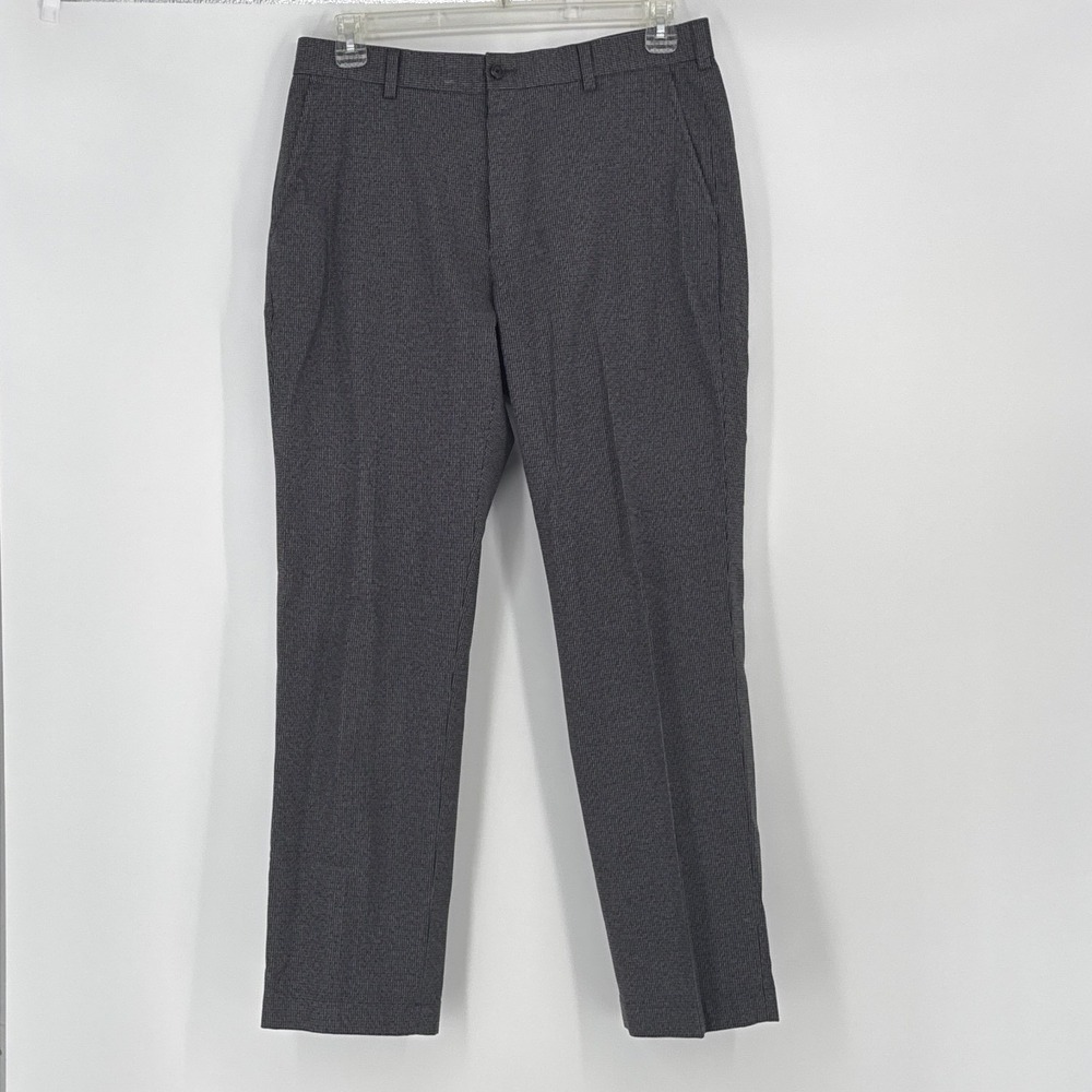 Brooks Brothers Advantage Chino Clark Mens 34x30 Grey Blue Houndstooth Pants